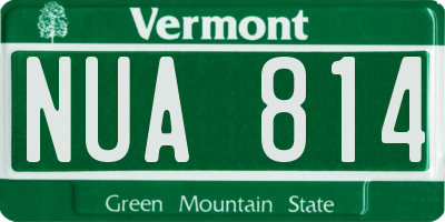 VT license plate NUA814