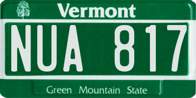 VT license plate NUA817