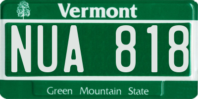 VT license plate NUA818