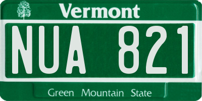 VT license plate NUA821