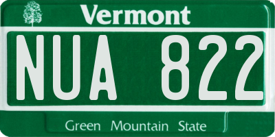 VT license plate NUA822