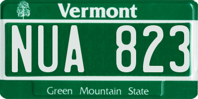 VT license plate NUA823