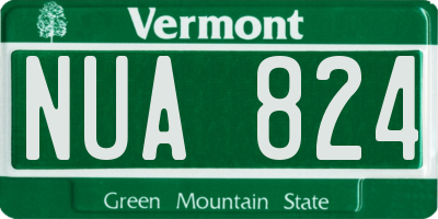 VT license plate NUA824