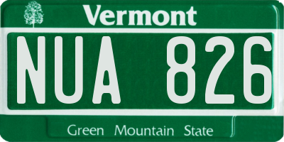 VT license plate NUA826
