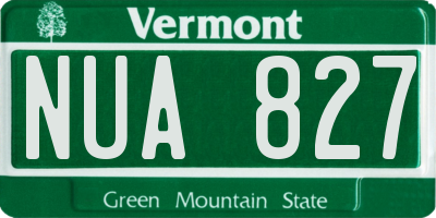 VT license plate NUA827