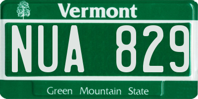 VT license plate NUA829
