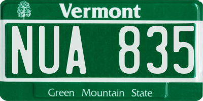 VT license plate NUA835