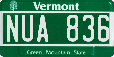 VT license plate NUA836