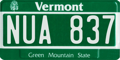 VT license plate NUA837