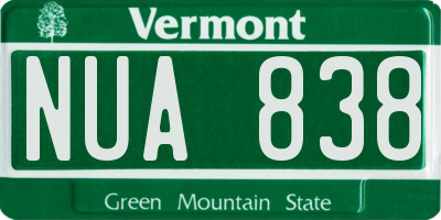 VT license plate NUA838