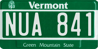 VT license plate NUA841