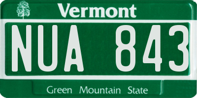 VT license plate NUA843