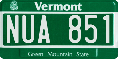 VT license plate NUA851
