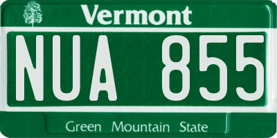 VT license plate NUA855