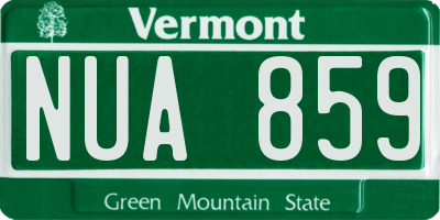 VT license plate NUA859