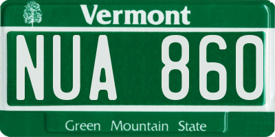 VT license plate NUA860