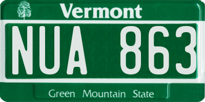 VT license plate NUA863