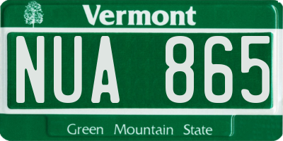 VT license plate NUA865