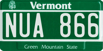VT license plate NUA866