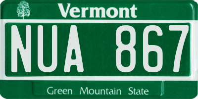 VT license plate NUA867