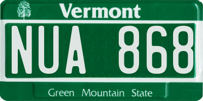 VT license plate NUA868