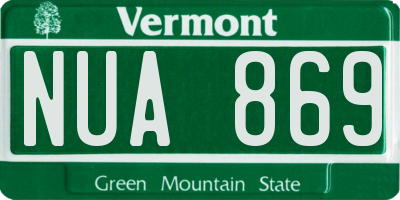 VT license plate NUA869