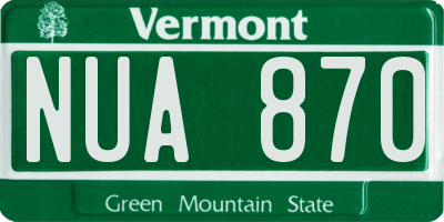 VT license plate NUA870