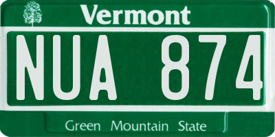 VT license plate NUA874