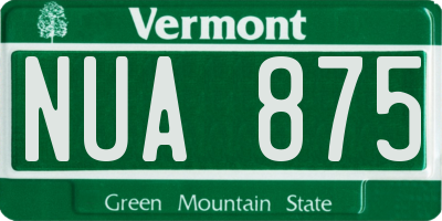 VT license plate NUA875