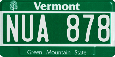 VT license plate NUA878