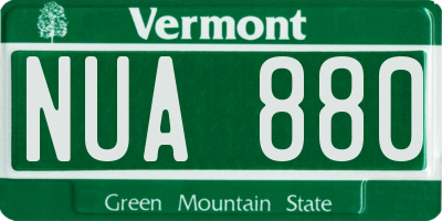 VT license plate NUA880