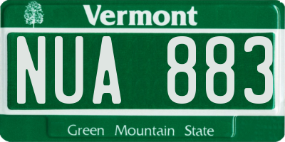 VT license plate NUA883