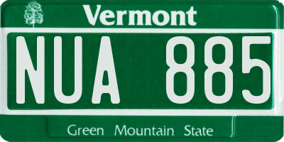 VT license plate NUA885
