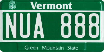 VT license plate NUA888