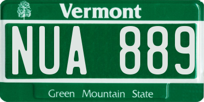 VT license plate NUA889
