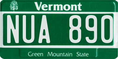 VT license plate NUA890
