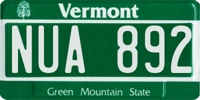 VT license plate NUA892