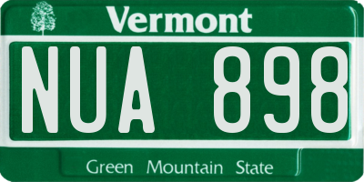 VT license plate NUA898