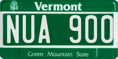 VT license plate NUA900
