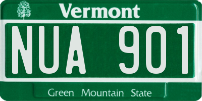 VT license plate NUA901