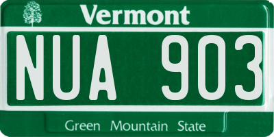 VT license plate NUA903