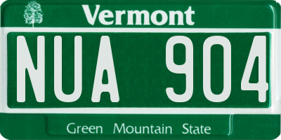 VT license plate NUA904