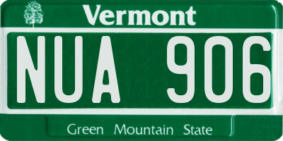 VT license plate NUA906