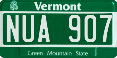 VT license plate NUA907