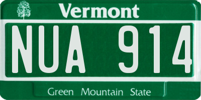 VT license plate NUA914
