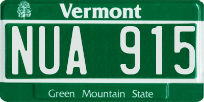 VT license plate NUA915