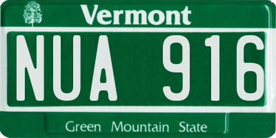 VT license plate NUA916