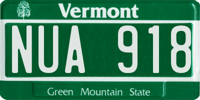 VT license plate NUA918