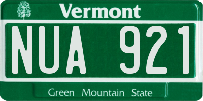 VT license plate NUA921