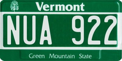 VT license plate NUA922